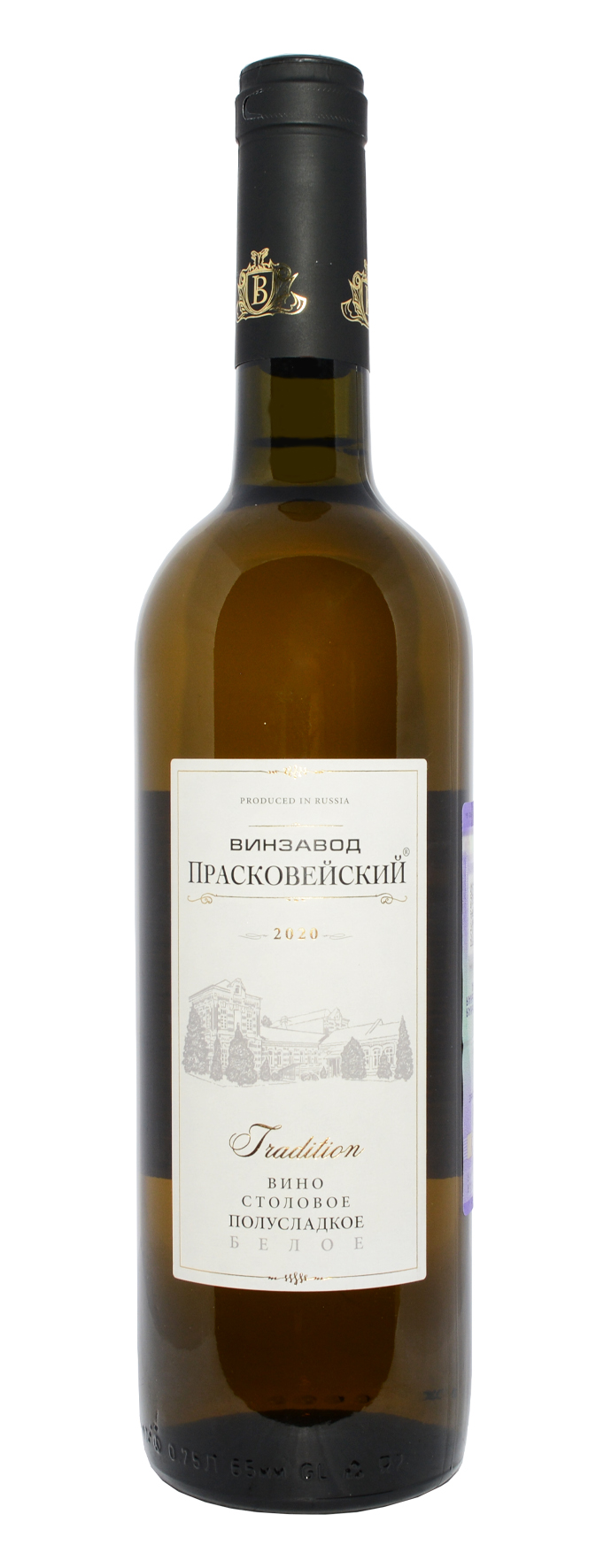 Вино белое полусладкое «Прасковейское Традиционное» 0.75