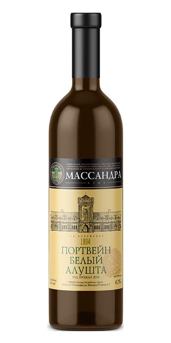 Вино ликерное «Массандра Портвейн Белый Алушта» 0.75