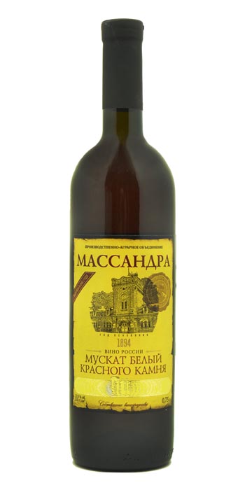 Вино ликерное «Массандра Мускат белый Красного камня» 0.75