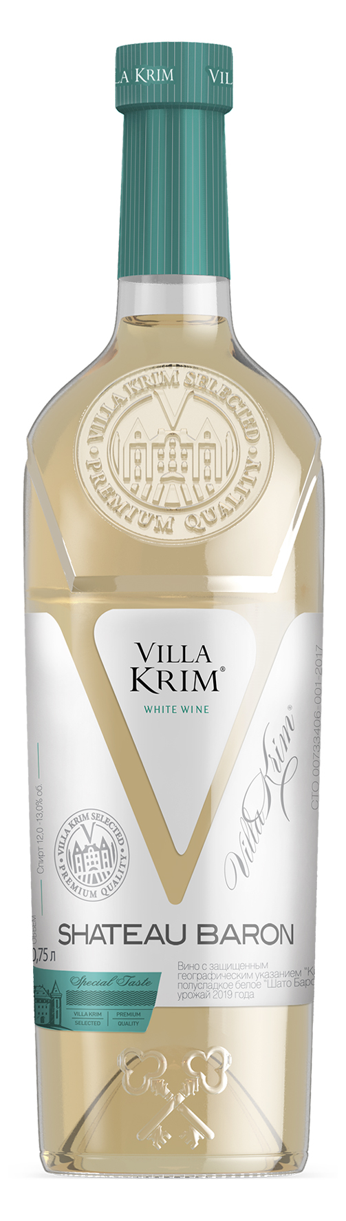 Шато Барон "Villa Krim" бел.п/сл. орд. 0.75 Старокрымский 910845001 (4011) 7,5-18% 0423