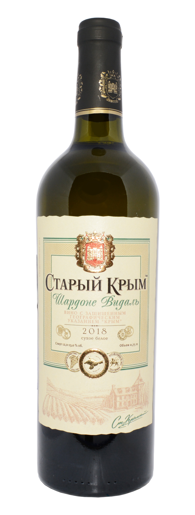 Вино белое сухое «Старый Крым Шардоне Видаль» 0.75
