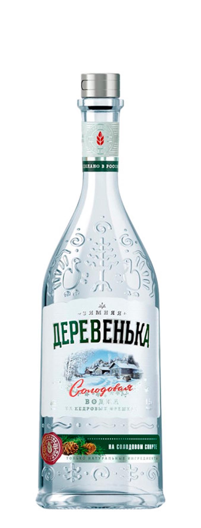 Водка «Зимняя деревенька кедровая» 0.5