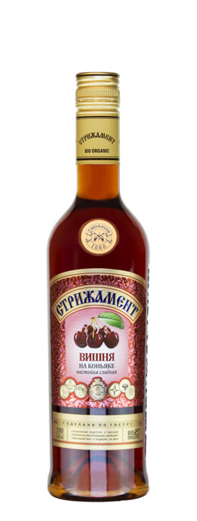 Настойка сладкая «Стрижамент Вишня на коньяке» 0.5