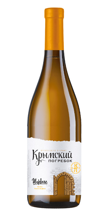 Вино белое полусладкое «Крымский погребок Шардоне» 0.75